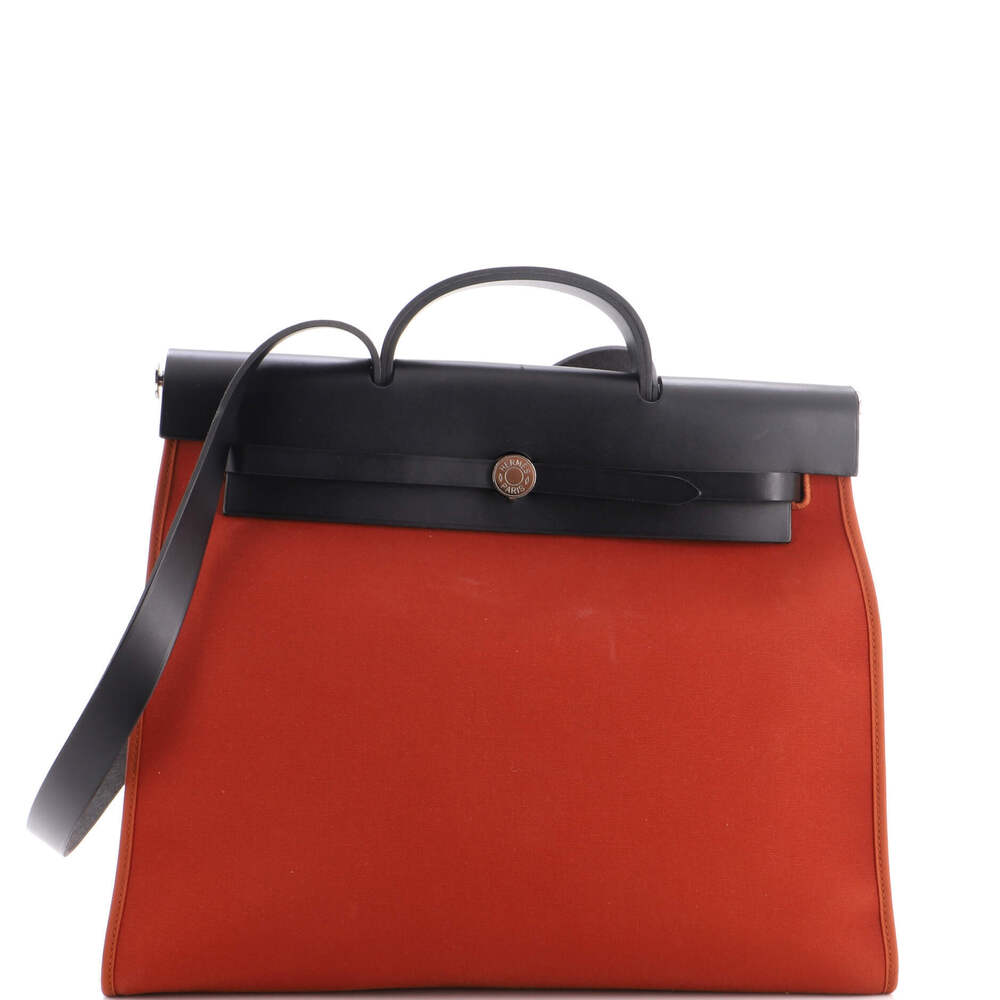 Hermes 39 Herbag Zip Leather and Toile